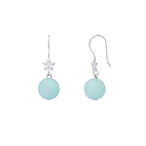 Teal Jade Sphere Drop Earrings